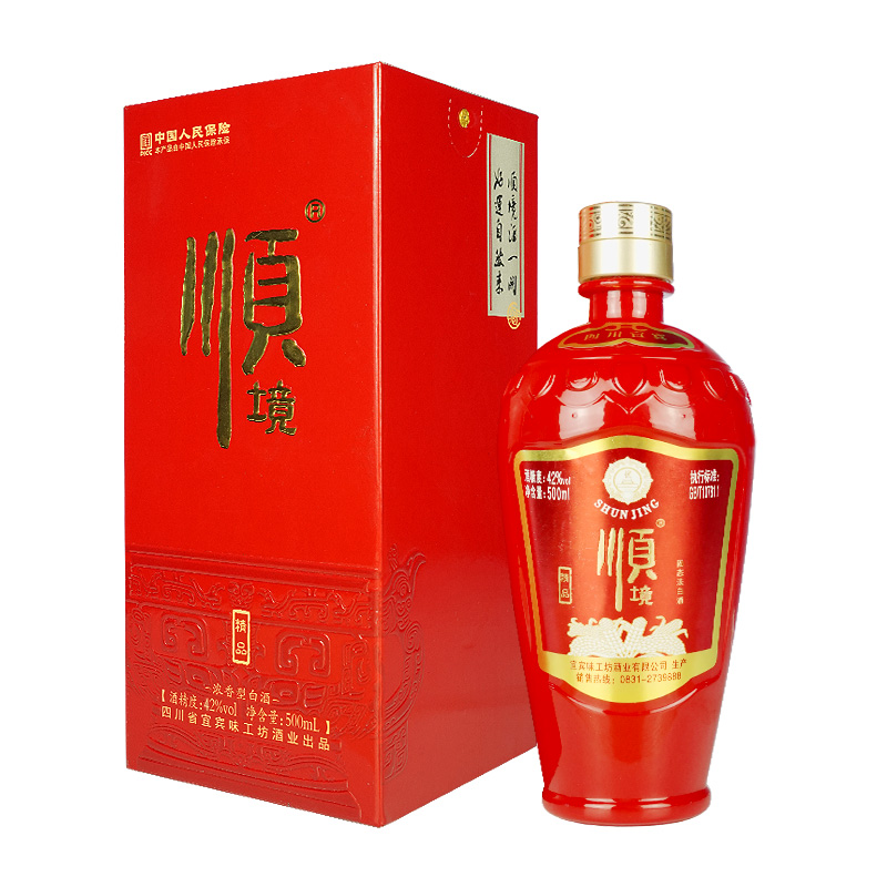 顺境精品酒红顺42度浓香型500ml